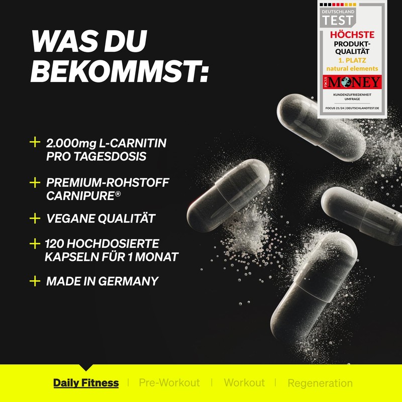 L-Carnitine 2000 - Premium: Carnipure® by Lonza - 120 capsules