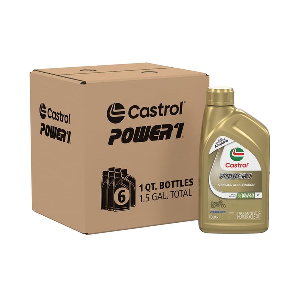 Castrol Castrol Power1 4T 10W-40 Full Synthetic Motorcycle Oil, 1