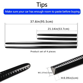XmuxHai 4PCS Dent Prevent Car Door Protector,Door Molding Trim Kit Strips,Universal Door Protector Automotive Molding Trim,Prevents Dents Scratches,Bright (Black)