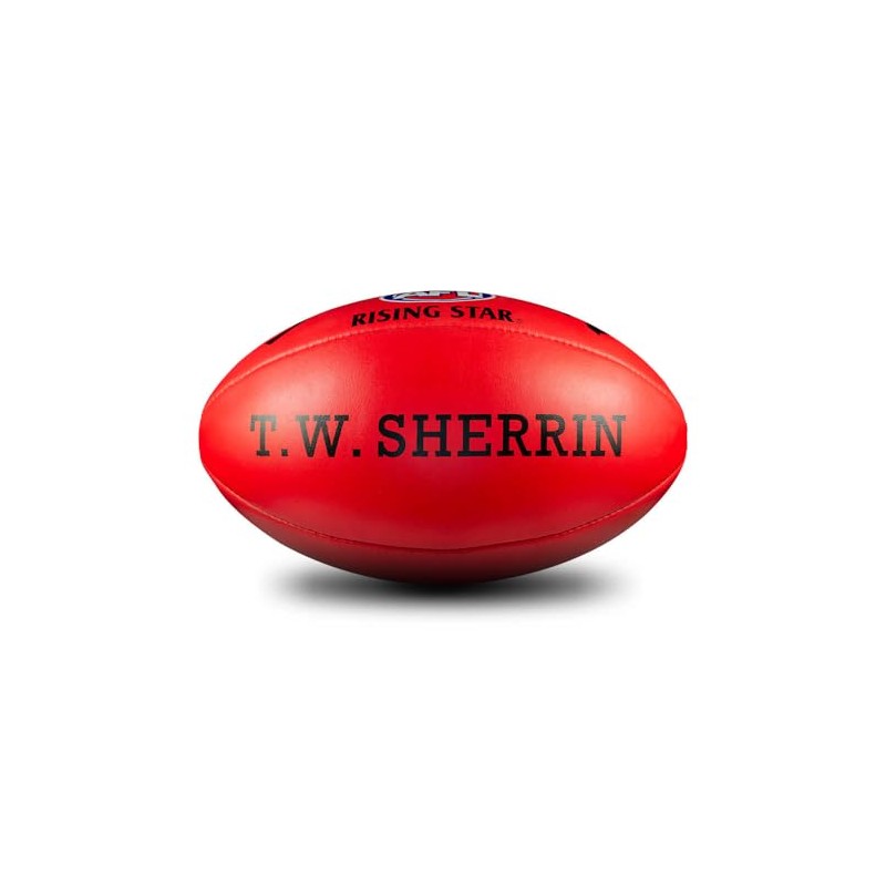 Sherrin AFL Rising Star Leather Football, Red, Size 3