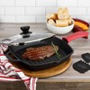 Megachef 10.4 Inch Pre-Seasoned Cast Iron Griddle with Tempered Glass