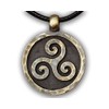 Celtic Triskelion Triskele Spiral of Life Pendant with sring (Brass,