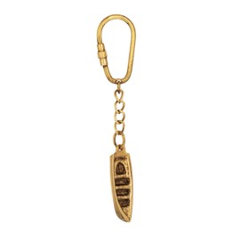 NKlaus Brass Boat Keyring - 11 x 1.4 cm Classic Nautical Decoration in Retro Style 16022, multicoloured