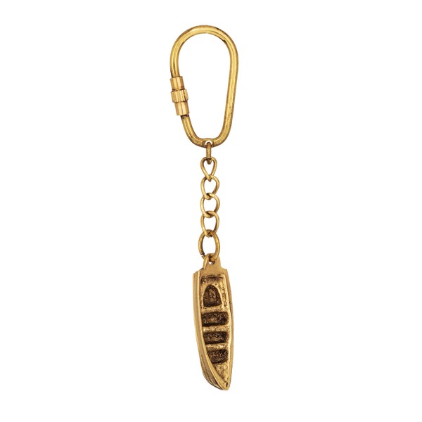 NKlaus Brass Boat Keyring - 11 x 1.4 cm Classic