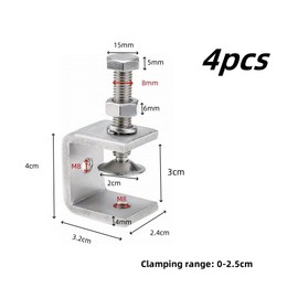 4 Pcs 304 Stainless Steel C Clamp, WizeFolk Tiger Clamp, C-shaped Clamp,24mm wide With Jaw Openings Woodworking Clamp Heavy Duty C-clamp,Clamping range: 0-25mm