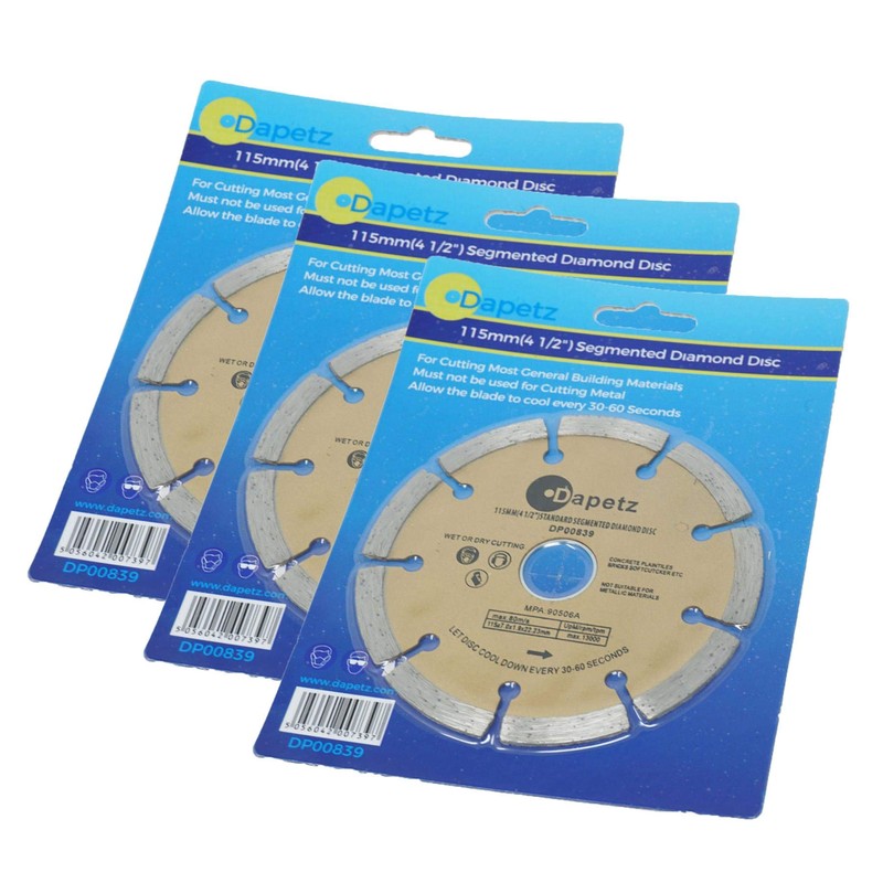 Dapetz ® 3 x Stone Cutting Disc 115mm 4.5" Diamond