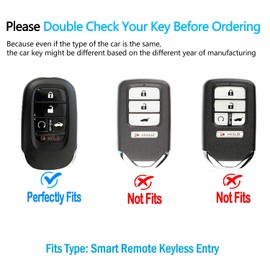 JOYEAR for Honda Key Fob Cover with Key Chain Compatible with 2022-2025 Accord Civic HR-V CR-V Pilot Sport SI EX EX-L Touring Car Accessories (Silver-Pink)