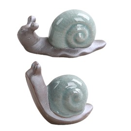 PRETYZOOM Feng Shui Snail Statue 2 Pieces Snail Model Snail Figurine Snail Figurine Snail Statue Miniature Ceramic Snail Statue