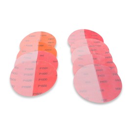 5 Inch Assorted Fine Grit Hook and Loop Wet / Dry Auto Body Film Sanding Discs, 50 Pack Assortment