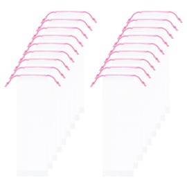 sourcing map 18pcs Umbrella Bags 17.7"x4.7" Wet Umbrella Sleeve Cover Reusable Folding Umbrella Storage Bag with Drawstring for Folding Travel Umbrellas, Pink