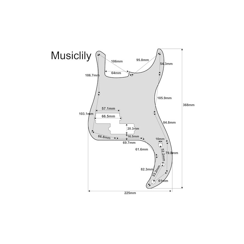 Musiclily 13 Hole Precision Bass Pickguard P Bass Scratch Plate