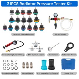 LOSINEE 31PCS Radiator Coolant Pressure Tester Kit, Cooling System Radiator Leak Tester and Vacuum Refill Kit for Automotive Cooling System Water Tank Leakage Detection