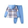 Fdqin 2Pcs Kids Boys Flannel Plaid Shirt Tops Pants Set