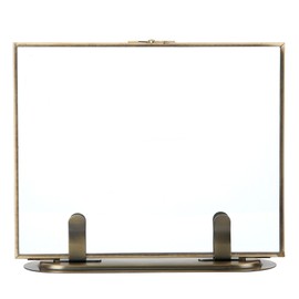 Goutangen 8x10 Picture Frames Gold Brass Floating Frame Vintage Double Glass Pressed Flower with Metal Stand, Tabletop Shelf Photo Frame Decor for Wedding Graduation Home Office