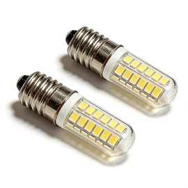 TZHILAN E12 LED Fridge Water Dispenser Light Bulb 2W(15W Replacement), 120V T5 Tubular Appliance Bulb for Chandeliers Home Lighting Refrigerator, Dryer Drum Light Daylight White 6000K, 2-Pack