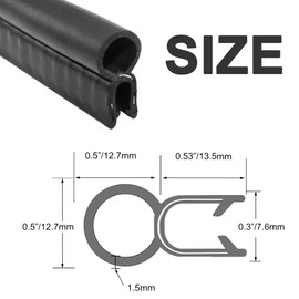 Storystore Car Door Rubber Seal Strip, Fits 1/16" Edge, Trim Seal with Top Bulb for Cars, Boats, RVs, Trucks, and Home Applications, Automotive Weather Striping (33Ft)