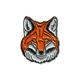 GBJUK Fox Head Enamel Pin Lapel Badge with Butterfly Clasp Back