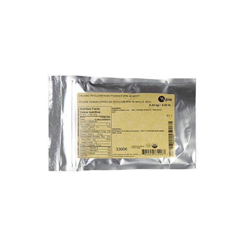 Yupik Organic Psyllium Husk Powder 95-Percent 40 Mesh, Non-GMO, Vegan,