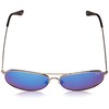 Berkley Diamond Sunglasses Silver/Smoke/Blue Mirror, Small/Medium