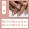 JUSTOTRY 24 Pcs Solid Almond Short Press on Nails Pattern,Gradient