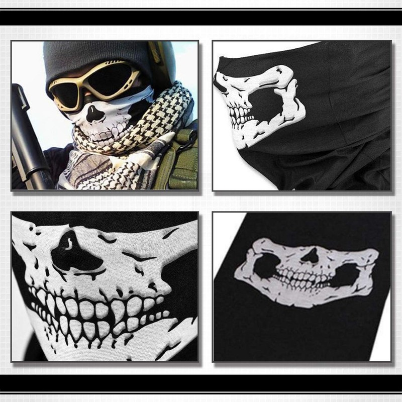 WHITE FANG FG028 Men's Face Guard, Neck Warmer, Skull Skull,