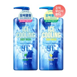 On The Body [Option Select] Ice Cooling Glacier Water Body Wash 1000g x 2 (Lemon Mint Scent/Peppermint Scent)