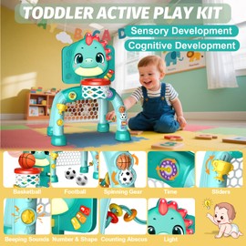 Zerhunt Toddler Sports Activity Toys: Motor Skills Development Energy Release by Mini Basketball & Soccer with Music & Light for Indoor Outdoor - Idea Christmas Birthday Gift for Boys Girls Age 1-3