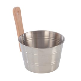 Eliga Aufgusseimer aus Edelstahl mit Holzgriff, 83793, 4 Liter