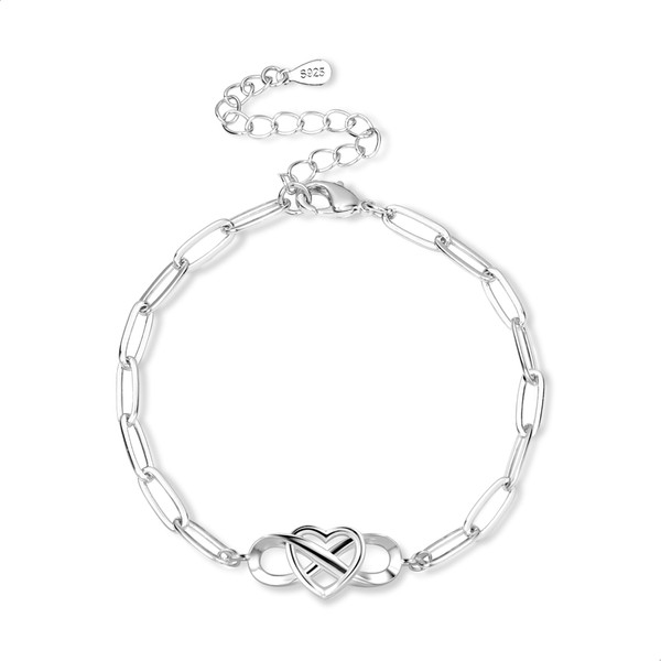 ASH'S CHOICE Women's Chains 925 Sterling Silver Bracelet with Double