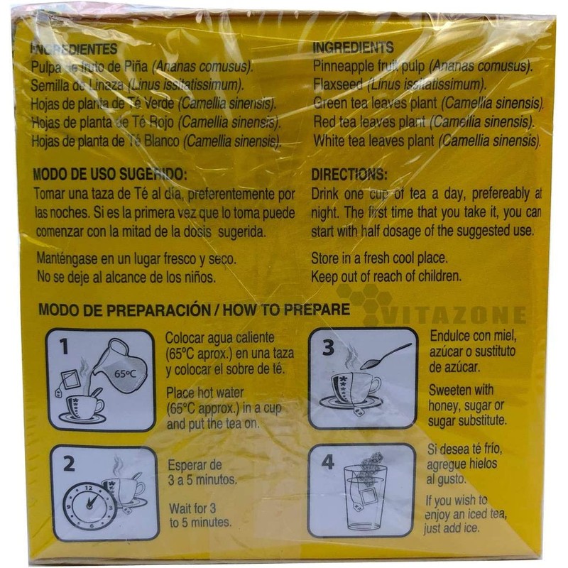 SmileMore Pinalim Tea - Piña, linaza, té verde, té blanco
