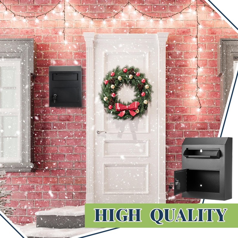 Yaocom Key Lock Mailboxes for Outside Locking Wall Mount Mailbox