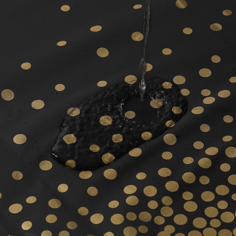 Black/Gold Polka Dot Disposable Tablecloth, Party Decoration