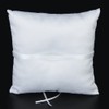 MAGICLULU Double Heart Ring Pillow 18x18cm Satin Ribbon Bridal Wedding