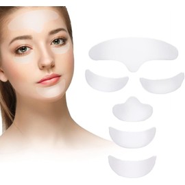 Parches de Silicona para Arrugas, 6 Piezas Parche Cutaneos Antiarrugas para el Estiramiento de la Piel, Almohadilla de Parche Reutilizable para la Cara, la Barbilla, los Ojos y la Frente