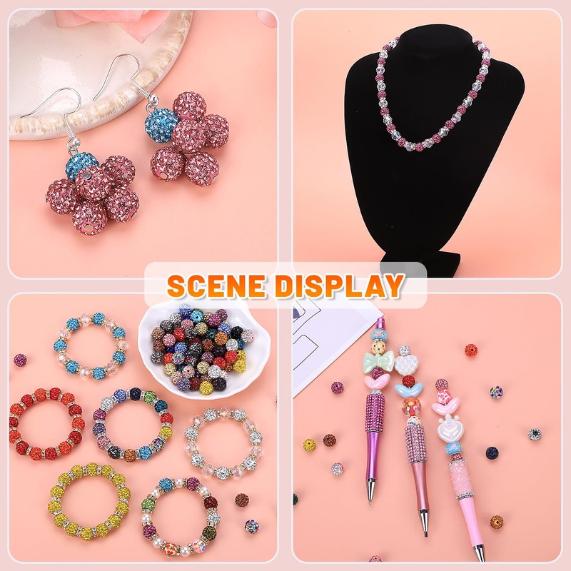 AIPRIDY Jewelry Making Beads Set, 590 PCS 10mm Round Mixed