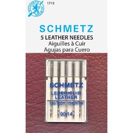 SCHMETZ Leather (130/705 HLL / 15X2NTW) Sewing Machine Needles - Carded - Size 90/14