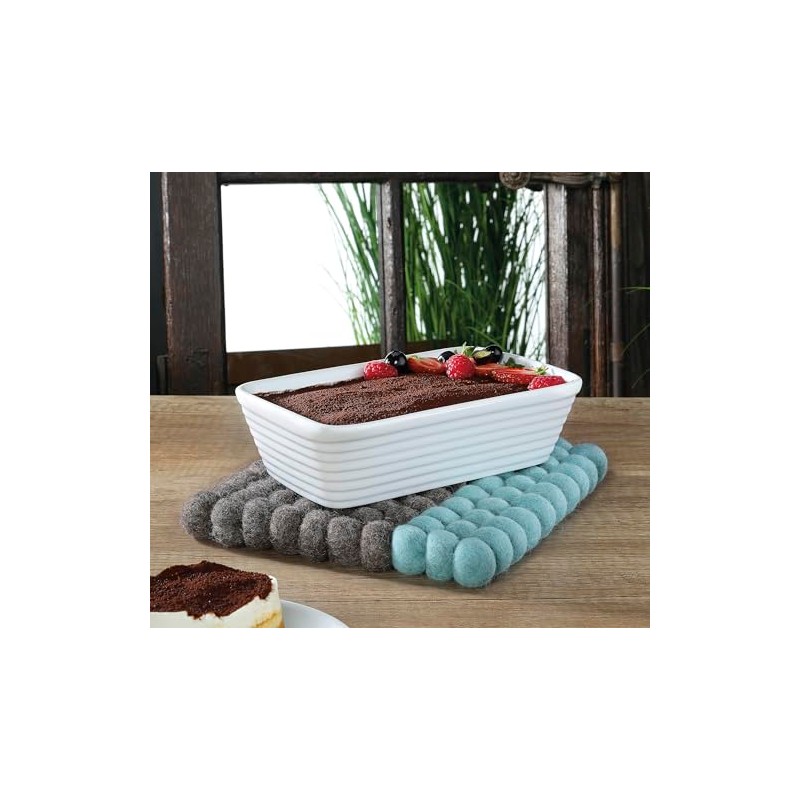 cilio Lana Due Coaster, Washable Felt Made of Sheep's Wool,