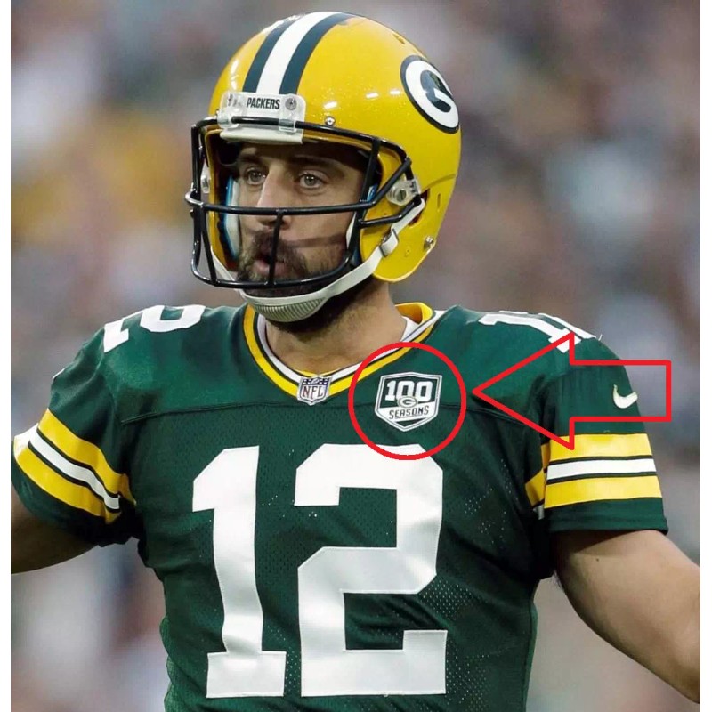 🧀2018 GREEN BAY PACKERS 100 Seasons Commemorative Iron-on Football Jersey