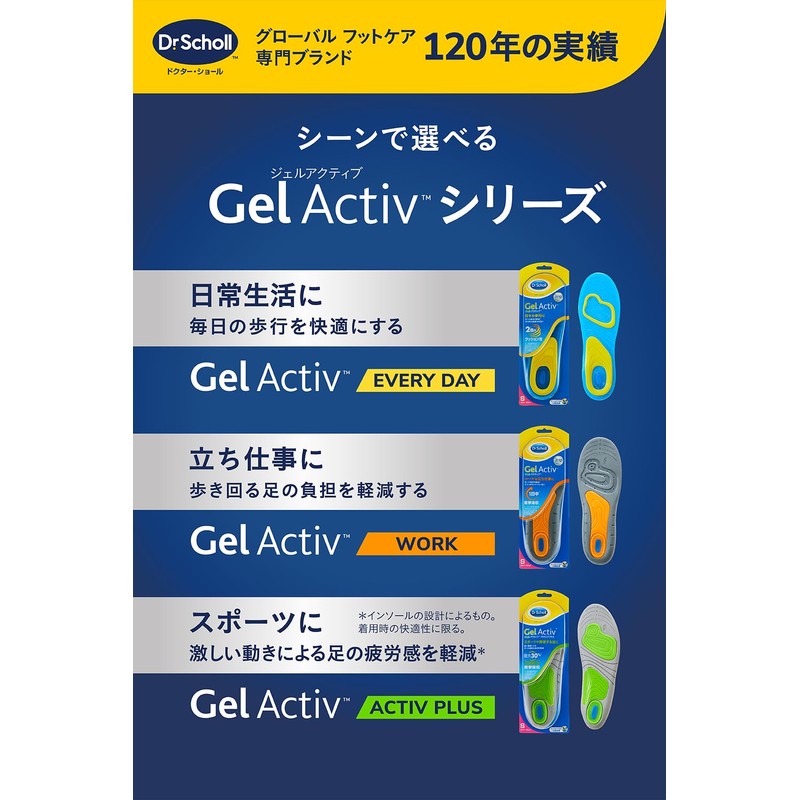 Dr. Scholl's Insole Sports 【GelActiv Active Plus】 Reduces Leg Fatigue