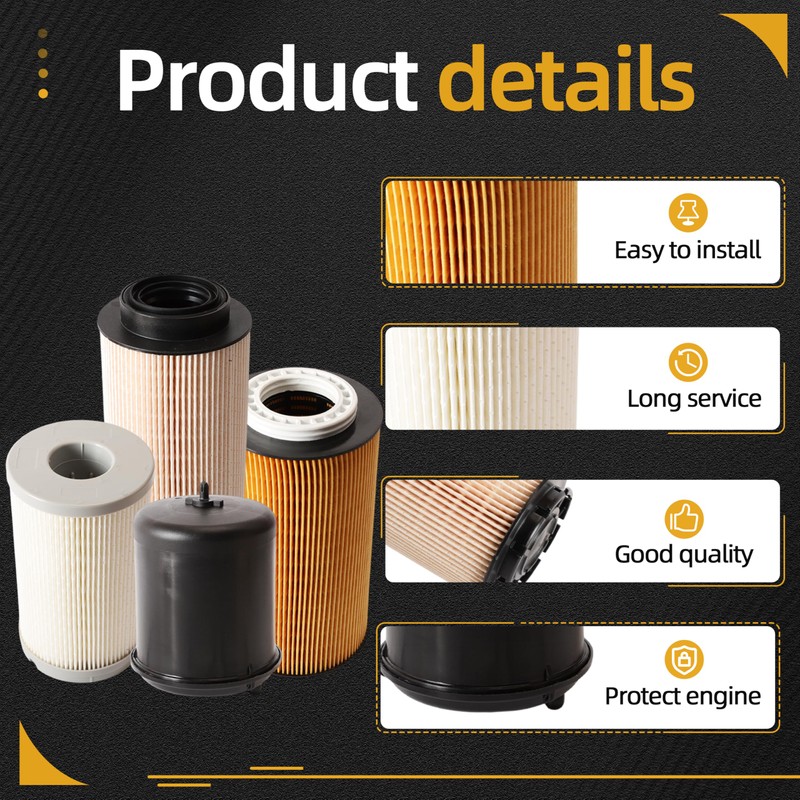 JAVOUKA Filter Maintenance Kit (4PCS) Fit for Paccar MX-13 MX13