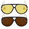 SODQW 2 Pack Oversized Aviator Sunglasses for Women Men With