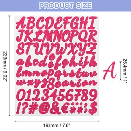 QUARKZMAN 8 Blatt 672 Stück Buchstaben- und Zahlen-Aufkleberset, 1 Zoll Selbstklebende Vinyl-Kursiv-Alphabet-Aufkleber für Briefkastenschild DIY Handwerk Dekor, Fuchsia
