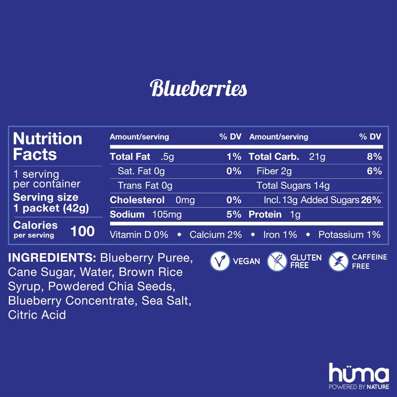 HMA CHIA ENERGY GEL Huma Chia Energy Gel, Blueberries, 12
