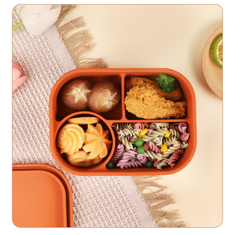 Silicone Lunch Box Microwave Safe Reusable Leakproof Food Storage Container