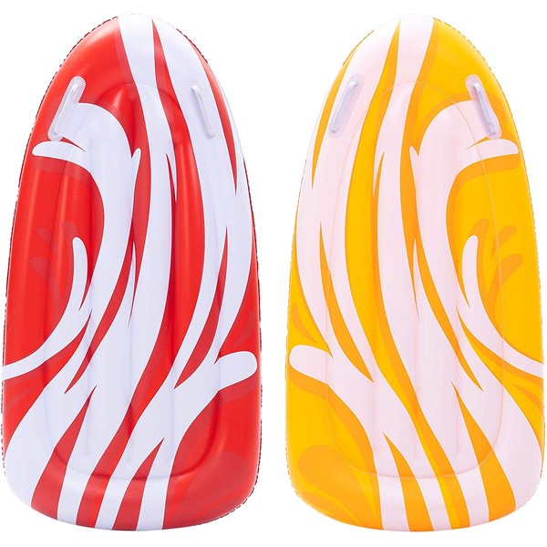 JOYIN Inflatable Boogie Boards for Kids Swimming Pool Floating Toys, Learn to Swim Water Boards Pack of 2