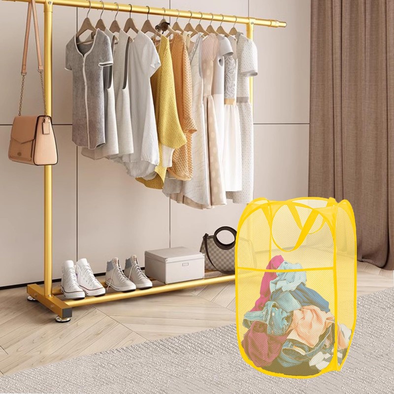 Aplter Pop Up Laundry Basket Mesh Collapsible Laundry Basket Foldable