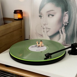 Turntable Mat Record Platter Slipmat: Greenlit Acrylic Record Player Platter Vinyl Slip Mats for Turntables Antistatic Tighter & Defined Bass, Green