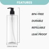 Lisapack Plastic Pump Bottle Dispenser - 2pcs 500ml/16.9oz Empty Shampoo