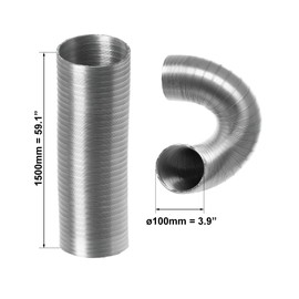 Diameter 100 mm Length 1.5 m Aluminium Flexible Tube - Aluminium Flexible Hose Flexible Hose Ventilation Pipe