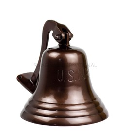Nagina International U.S Navy Engraved Aluminum Antique Polished Metal Nautical Bell | Premium Ship's Decor | Navy Gift